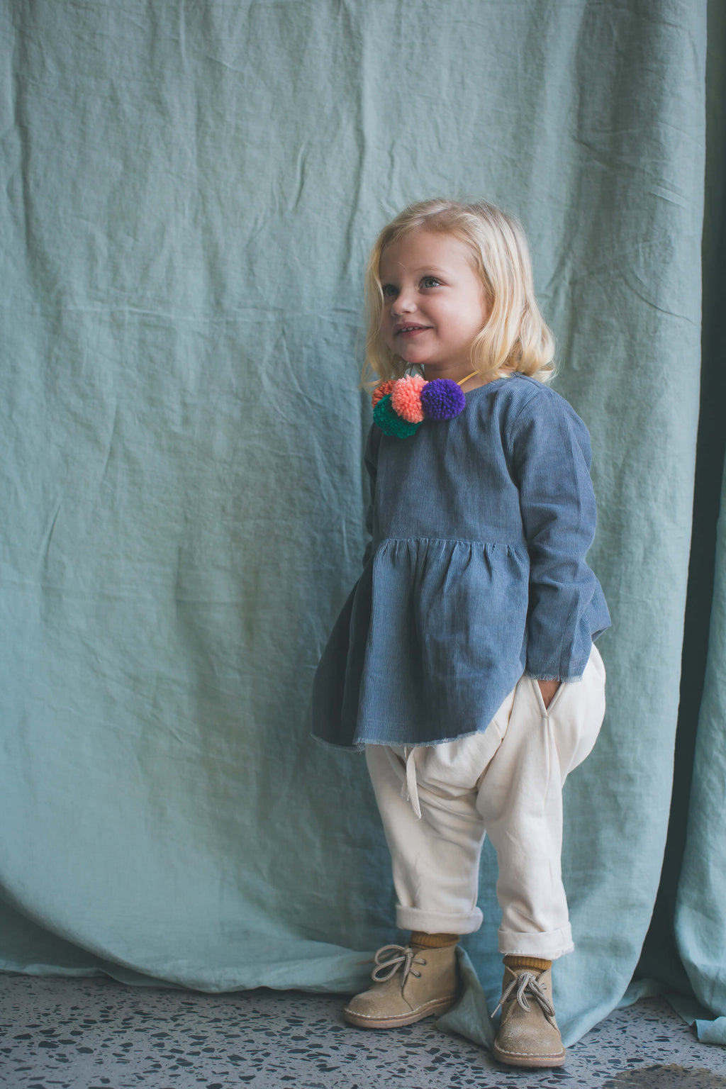 Eliza Baby Smock Top - Bluemoon – Feather Drum